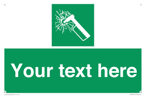 Custom sign safe condition emergency hammer